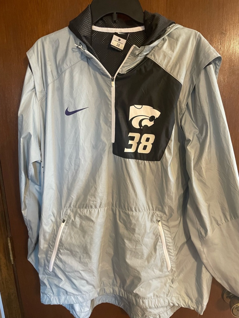 Nike Kansas State Wildcats Sideline Vapor Fly Rush Half-Zip Pullover Jacket XL